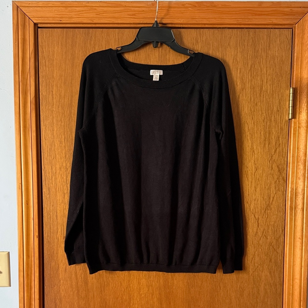 Spense Black Long Sleeve Knit Sweater